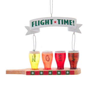 "Flight Time" Beer Glass Ornament