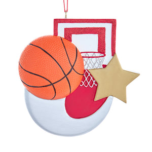 Basketball With Star Ornament For Personalization