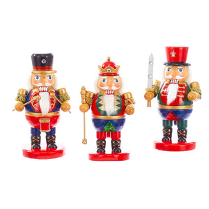 8" Chubby Soldier and King Nutcrackers, 6 Assorted