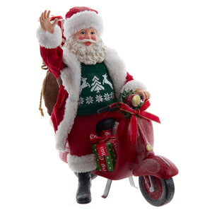 10" Fabriché™ Mach Santa Riding a Scooter VESPIE Table Piece