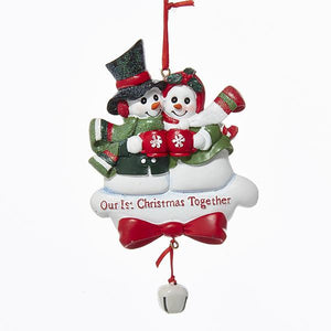 Kurt Adler "Our 1st Christmas Together" Snow Couple Ornament For Personalization, A0215