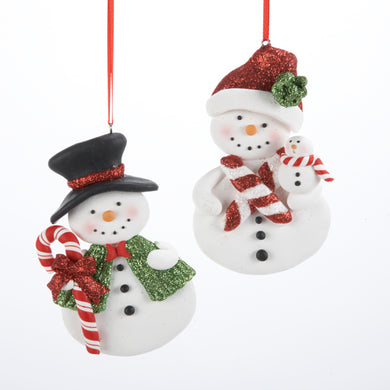Claydough Snowman Ornament for Personalization, Set of 2, D1020