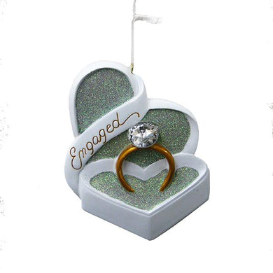 Kurt Adler Engagement Ring Ornament For Personalization, D2216