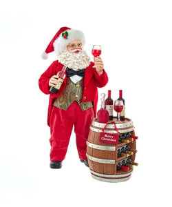 10.5" Fabriché™ Wine Tasting Santa, 2-Piece Set