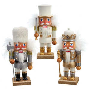 9" Hollywood Nutcrackers™ Gold, Silver and White Soldier Nutcracker, 3 Assorted