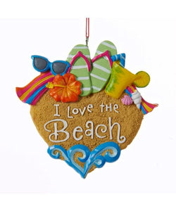 "I Love The Beach" Ornament