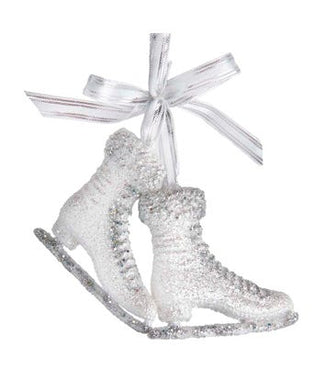 Vintage Retro Ice Skate With Glitter Ornament, T2729