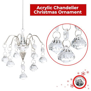 Plastic Chandelier Christmas Ornament - Acrylic Crystal Drop Christmas Tree Decoration - Locker Decoration - Christmas Decor for Car