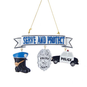 "Serve and Protect" Policeman With Dangle Ornament