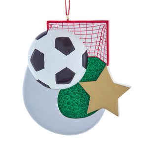 Soccer With Star Ornament For Personalization