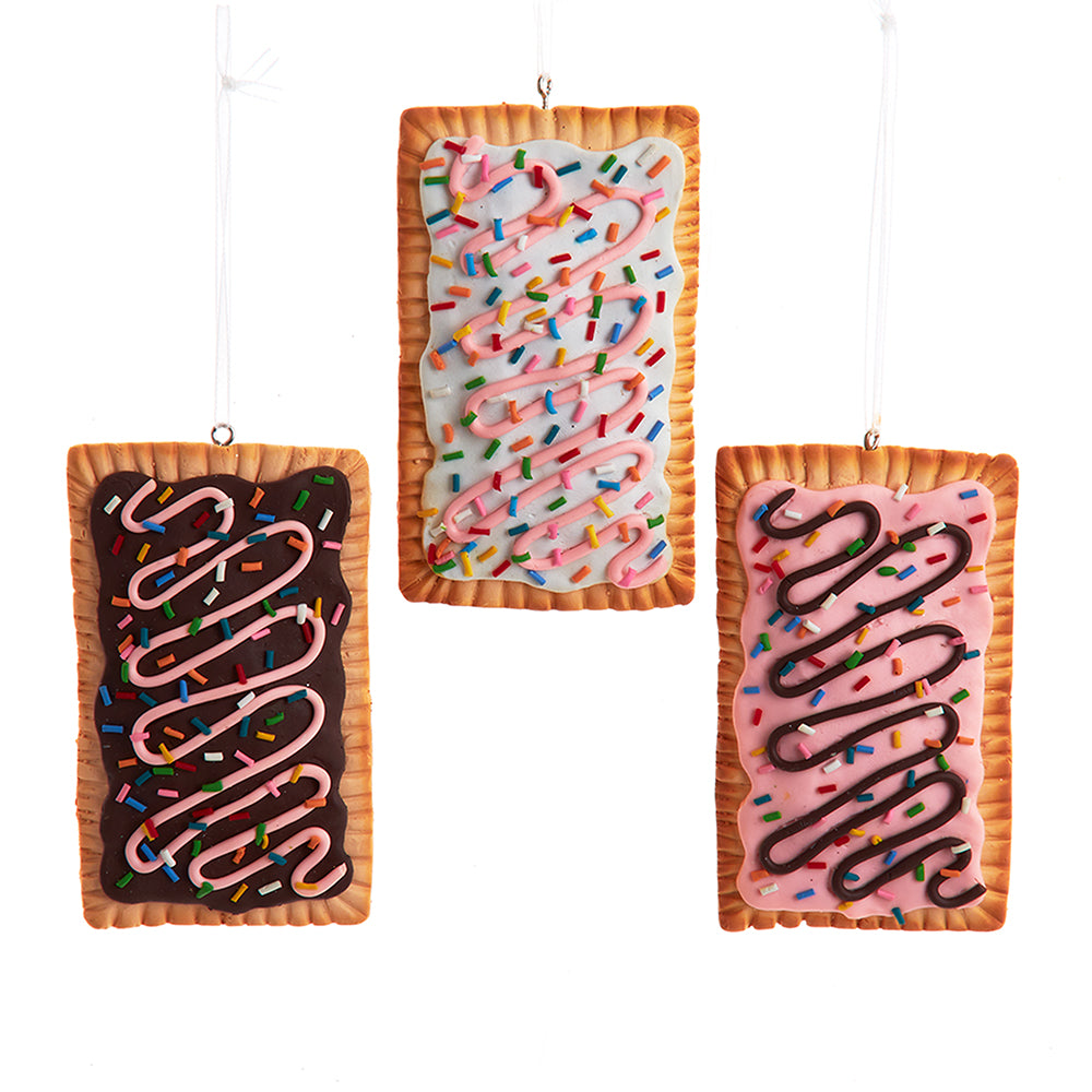 Pop Tart Toaster Pastry Ornament, 3 Assorted