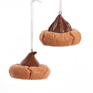 Peanut Butter Chocolate Kiss Drop Cookie Ornament, 2 Assorted