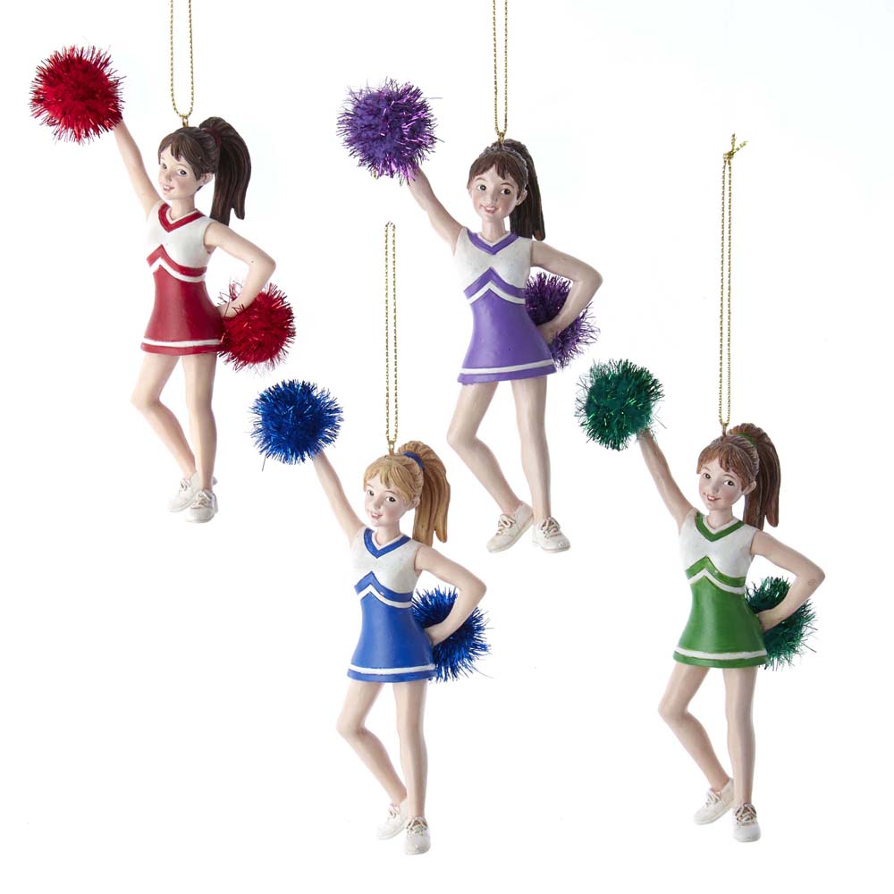 Cheerleader Ornaments, 4 Assorted