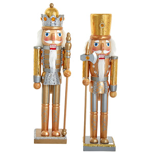 15" Gold and Silver Nutcrackers, 3 Assorted