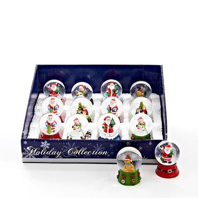 45MM Mini Christmas Water Globes, SANTA, SNOWMAN, BEAR, PENGUIN
