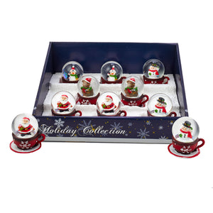 45MM Teacup Snow Globes, 4 Assorted