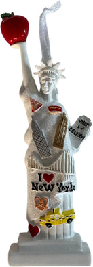 New York Glitter White Statue of Liberty Ornament