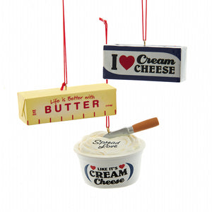 Cream Cheese & Butter Ornament, 2 Assorted