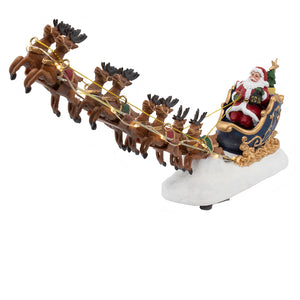 7" Battery-Operated LED Santa With Sleigh Table Piece