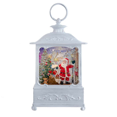 Battery Operated Warm White LED Lighted Santa With Gifts Lantern