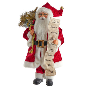 17.25" KSA Kringles Traditional Santa With List TABLEPIECE