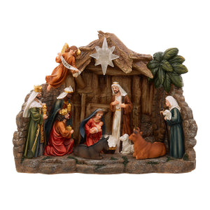 10.4" Battery Operated Light-Up Nativity Table Piece