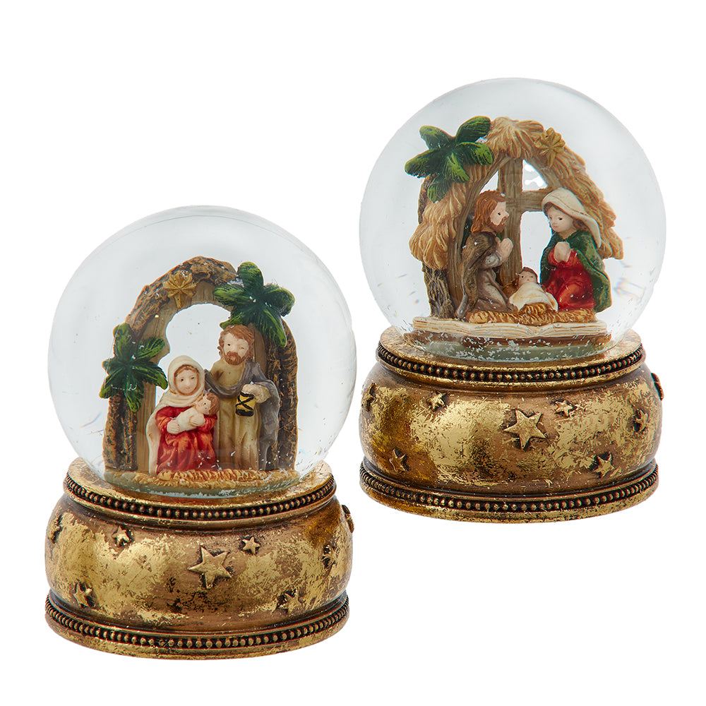 65MM Nativity Water Globes, 2 Assorted – ChristmasCottage