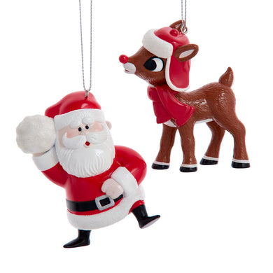 Rudolph The Red Nose Reindeer® Rudolph & Santa Ornaments, 2 Assorted