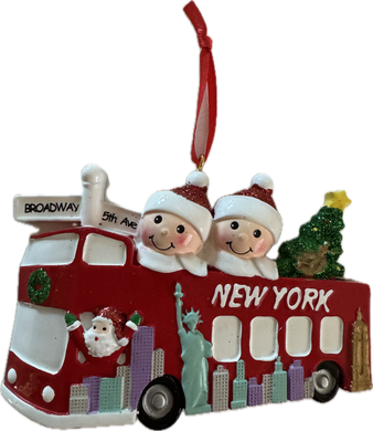 New York Tour Bus Ornament Personalization