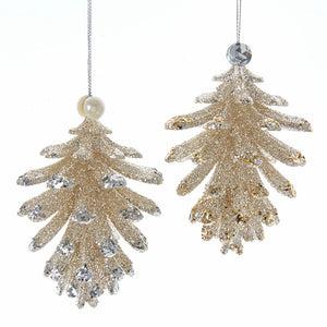 Clear Acrylic with Gold Wire Ornament Hooks