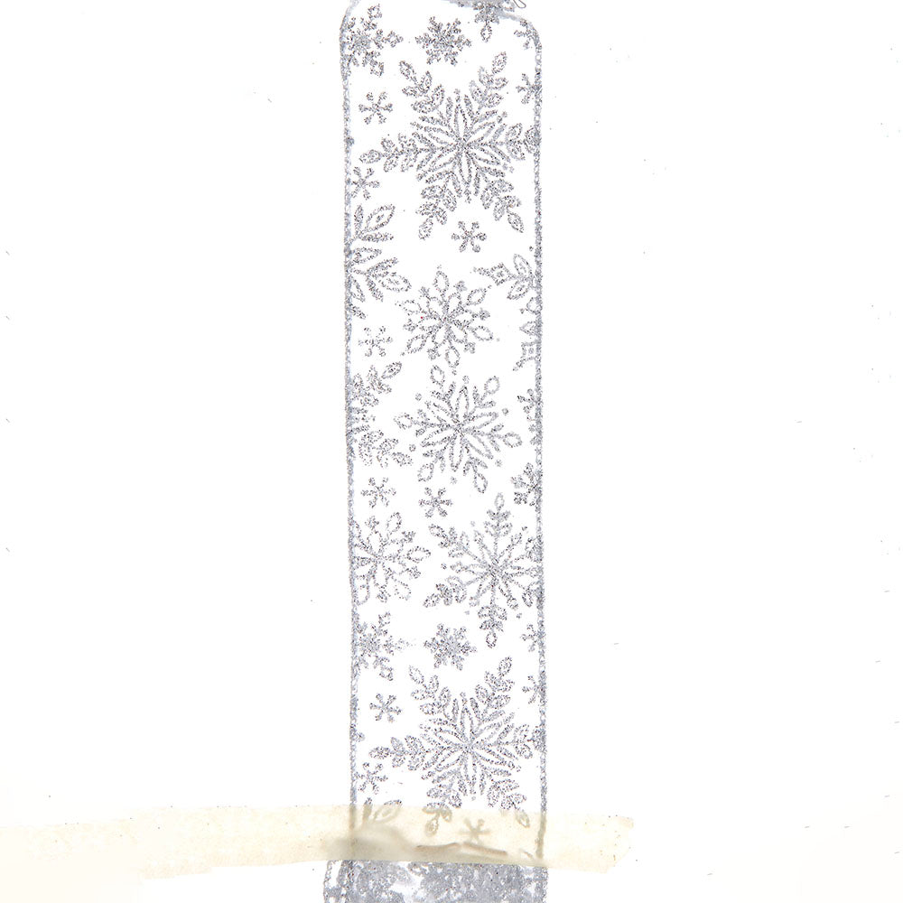 Snowflake Ribbon Pattern Clear Silver Snowflake Pattern Double Wire Ribbon – ChristmasCottage