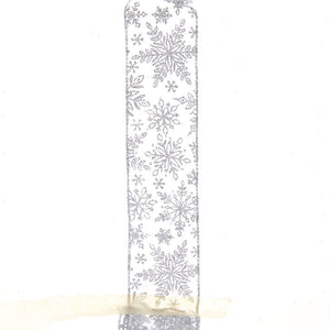 Clear Silver Snowflake Pattern Double Wire Ribbon