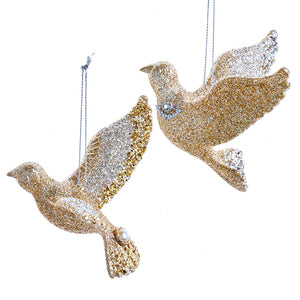 Gold and Silver Dove Ornament, 2 Assorted