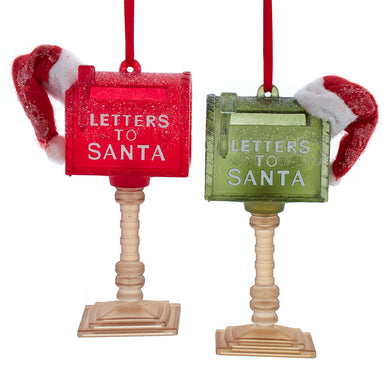 Letter to Santa Mailbox Ornament, 2 Assorted