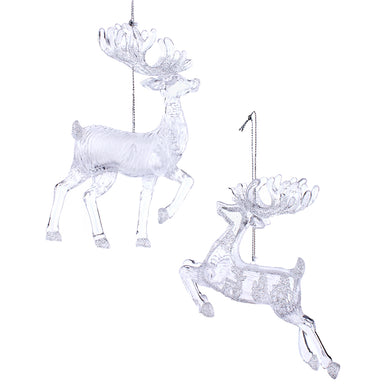 Acrylic Frosted Deer Ornament, Set of 2