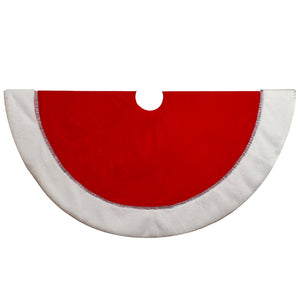 48" Red With White Border Tree Skirt
