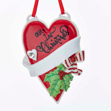Our 1st Christmas Heart Ornament For Personalization