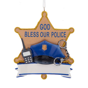 "God Bless Our Police Department" NYPD Ornament For Personalization