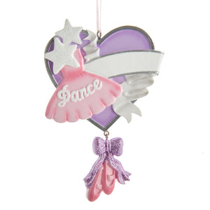 Ballet Heart "Dance" Ornament For Personalization