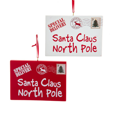 Letter To Santa Ornament, 2 Assorted