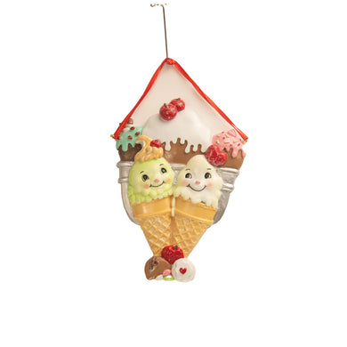 Ice Cream Cone Family Of 2 Ornament For Personalization