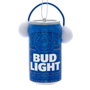 Budweiser¨ Bud Light Can With Ear Muffs Ornament