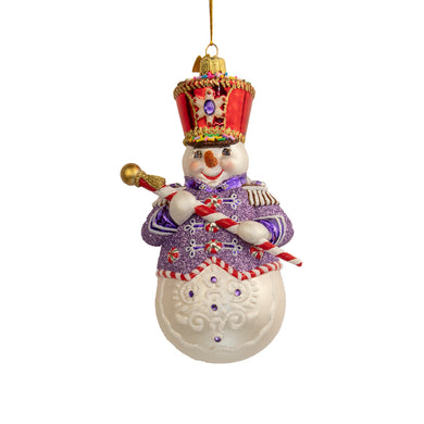 Bellissimo Glass Band Leader Snowman Ornament