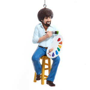 Bob Ross On Stool Painting Ornament