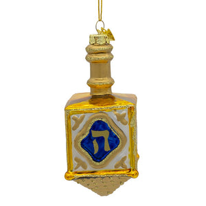 Noble Gems&trade;  Jewish Dreidel Glass Ornament