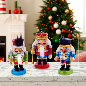 5" Wooden Red, Green and Blue Chubby Nutcrackers, Choose