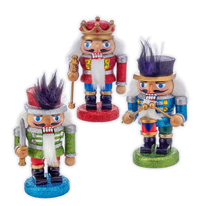 5" Wooden Red, Green and Blue Chubby Nutcrackers, Choose