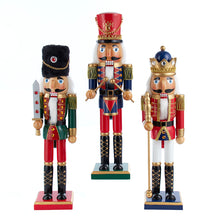 15" Red, Green and Blue King and Soldier Nutcrackers, Chooase