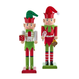 Elf Holding Present Nutcracker – Christmas Collectible Decor