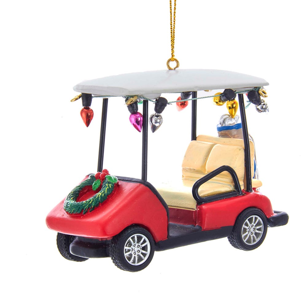 Golf Cart With Wreath Ornament